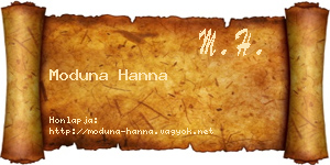 Moduna Hanna névjegykártya